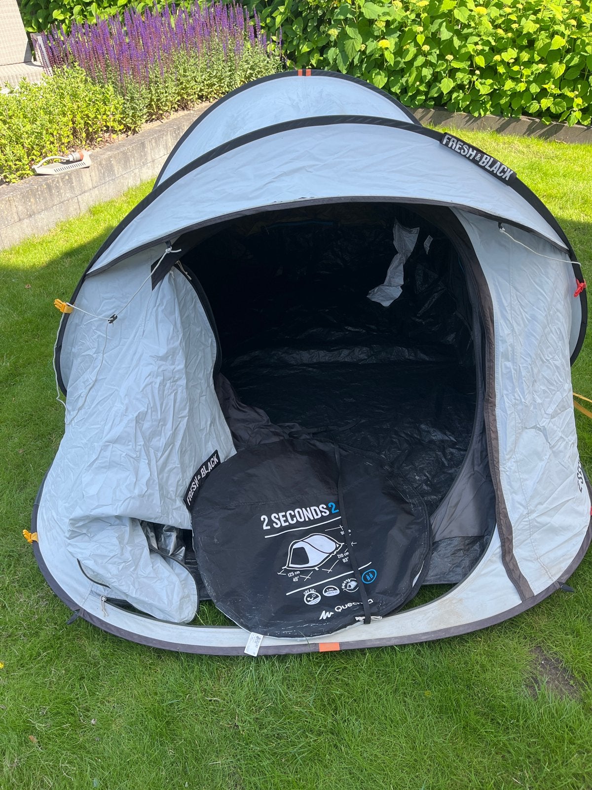 Quechua 2 Seconds Fresh & Black tent - 2 persoons, Ophalen, Gebruikt, Tot en met 2