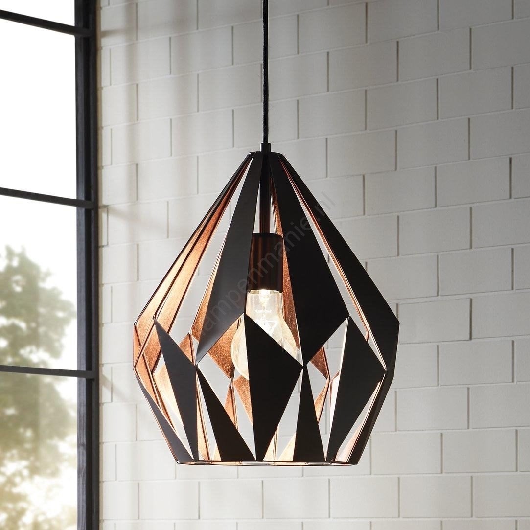 Mooie hanglamp - zwart koper dimbaar, Ophalen of Verzenden, Zo goed als nieuw, Metaal, Minder dan 50 cm