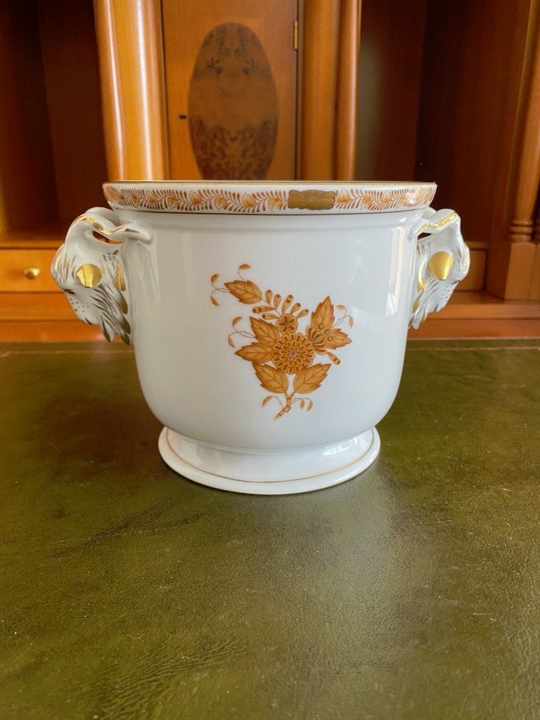 Herend Cachepot uit Hongarije met Vergulde Accenten, Antiek en Kunst, Ophalen of Verzenden