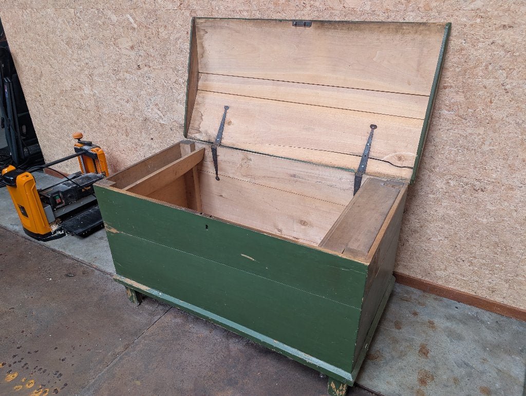 Houten kist groen, Ophalen, 50 – 75, Gebruikt, 50 tot 100 cm
