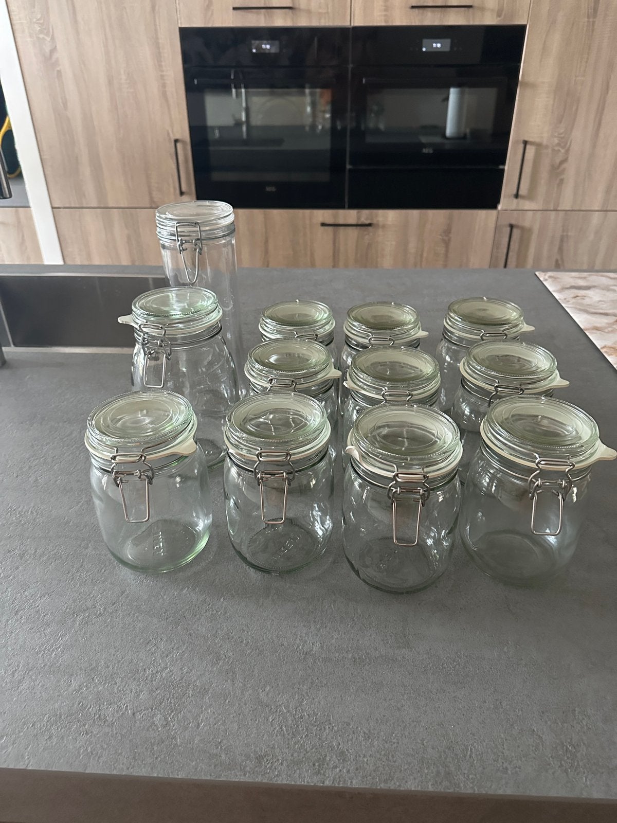 Set Ikea (Wreck) voorraadpotten 12 stuks, Pot, Bus of Blik, Ophalen of Verzenden, IKEA, Met deksel