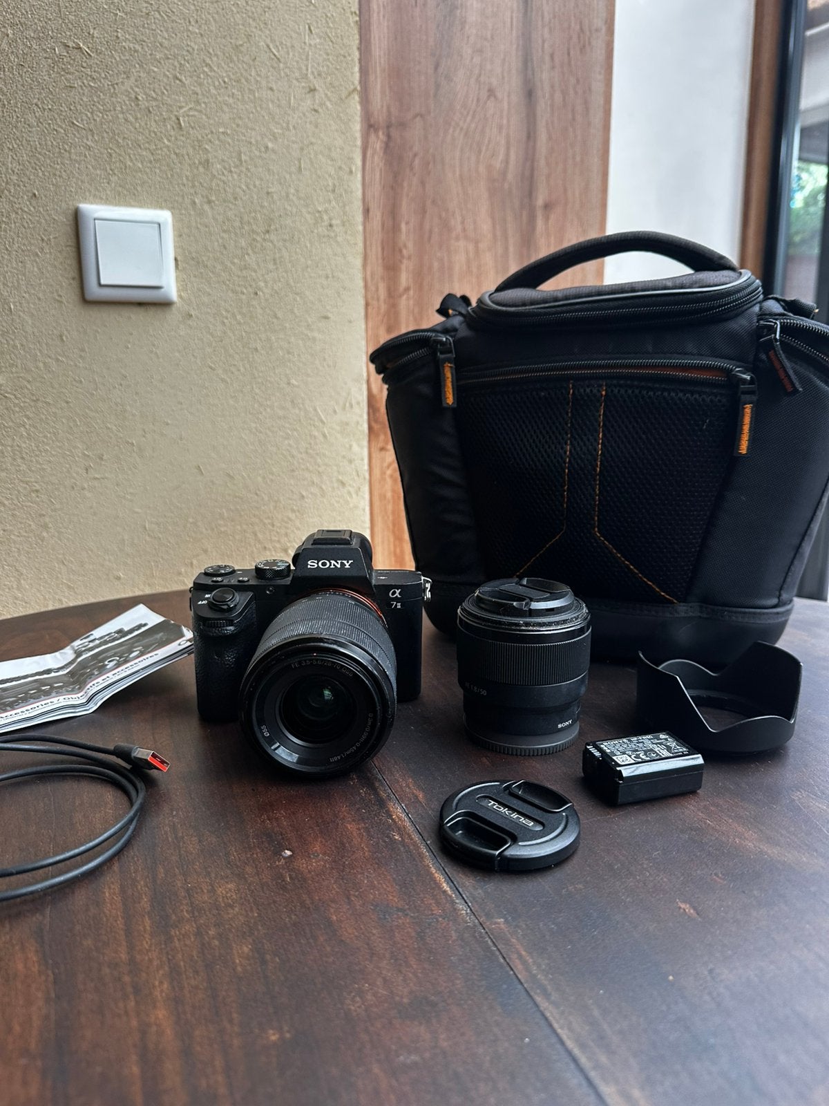 Sony A7 II full frame + 2 lenzen + accessoires, Spiegelreflex, Zo goed als nieuw, 8 keer of meer, Ophalen