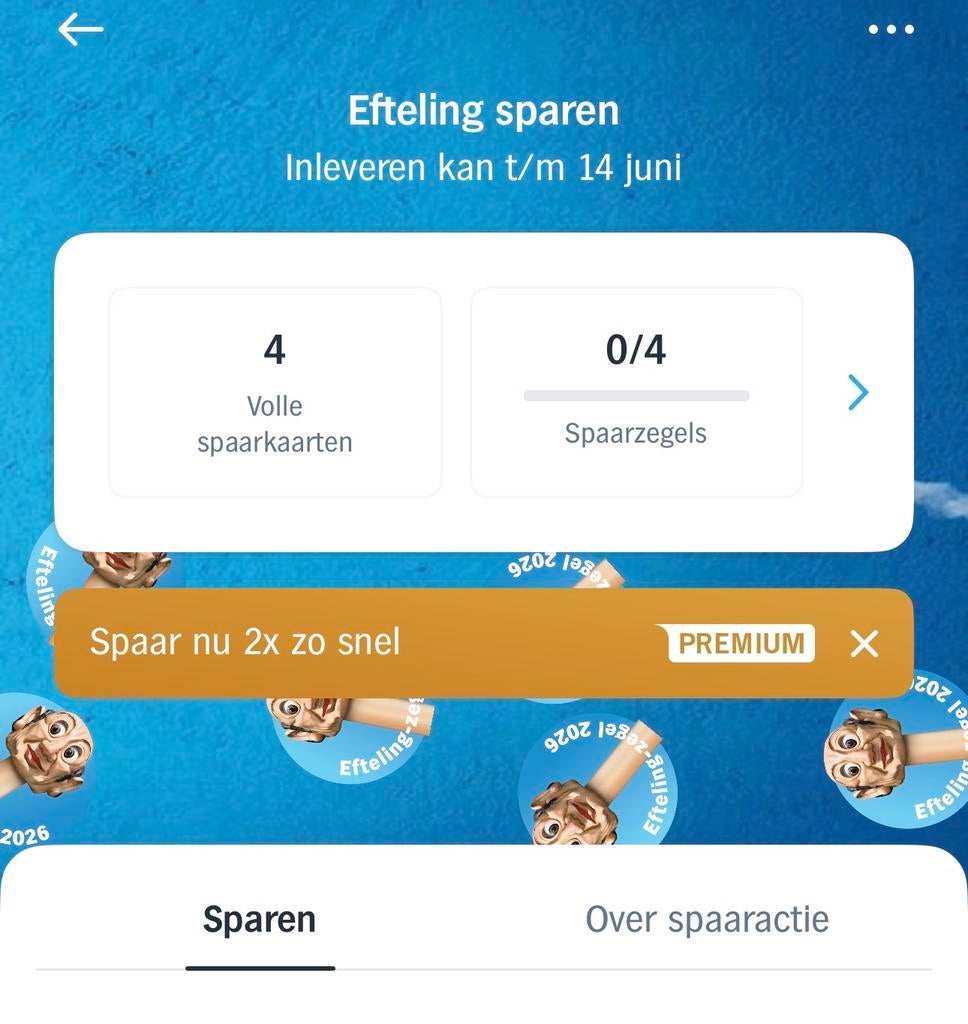 4 volle Efteling spaarkaarten AH BIEDEN, Ophalen of Verzenden, Nieuw, Overige typen
