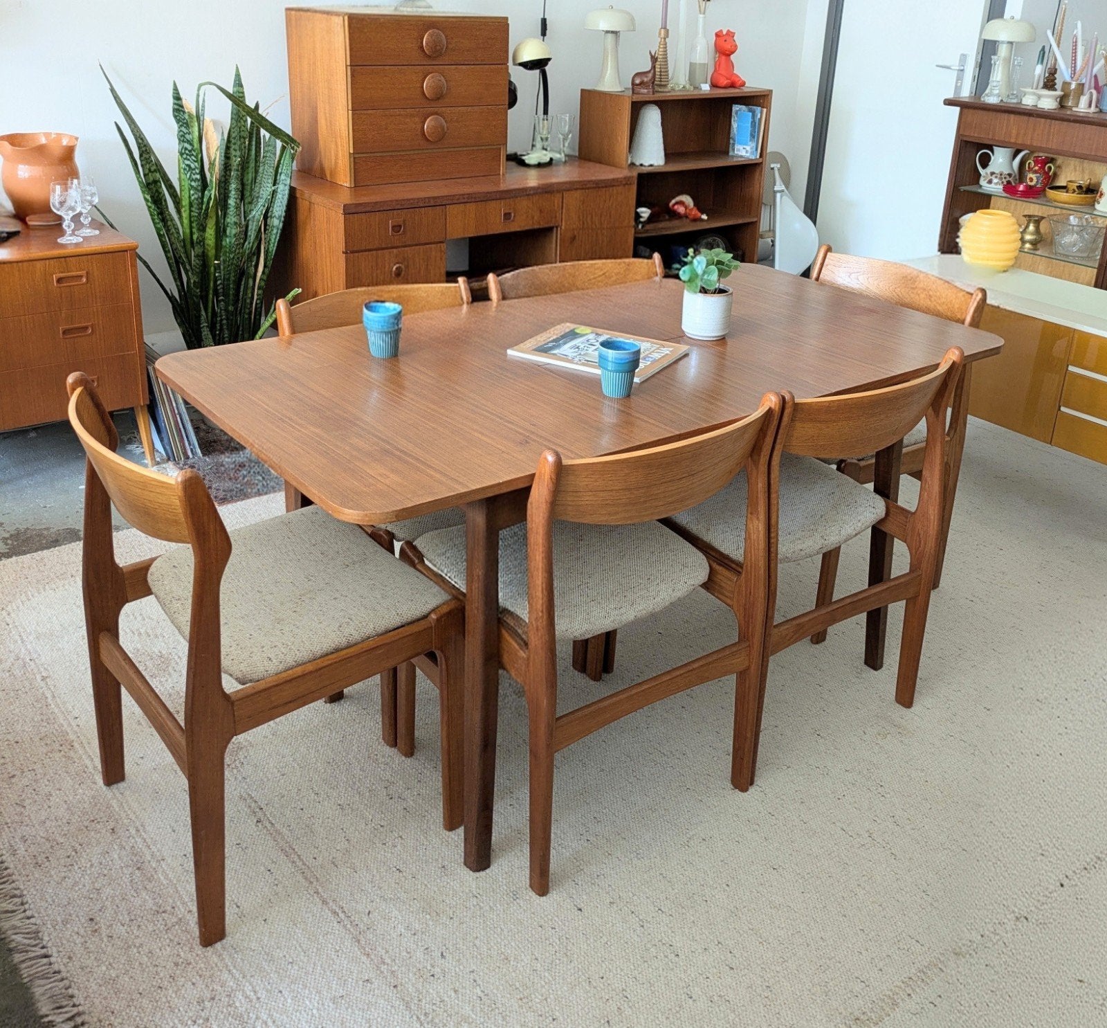 Vintage uitschuifbare eettafel midcentury, Ophalen, ., 50 tot 100 cm, .