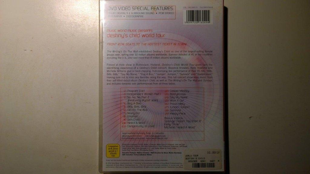 Destiny's Child - World Tour (DVD), Alle leeftijden, Ophalen of Verzenden, Zo goed als nieuw, Muziek en Concerten
