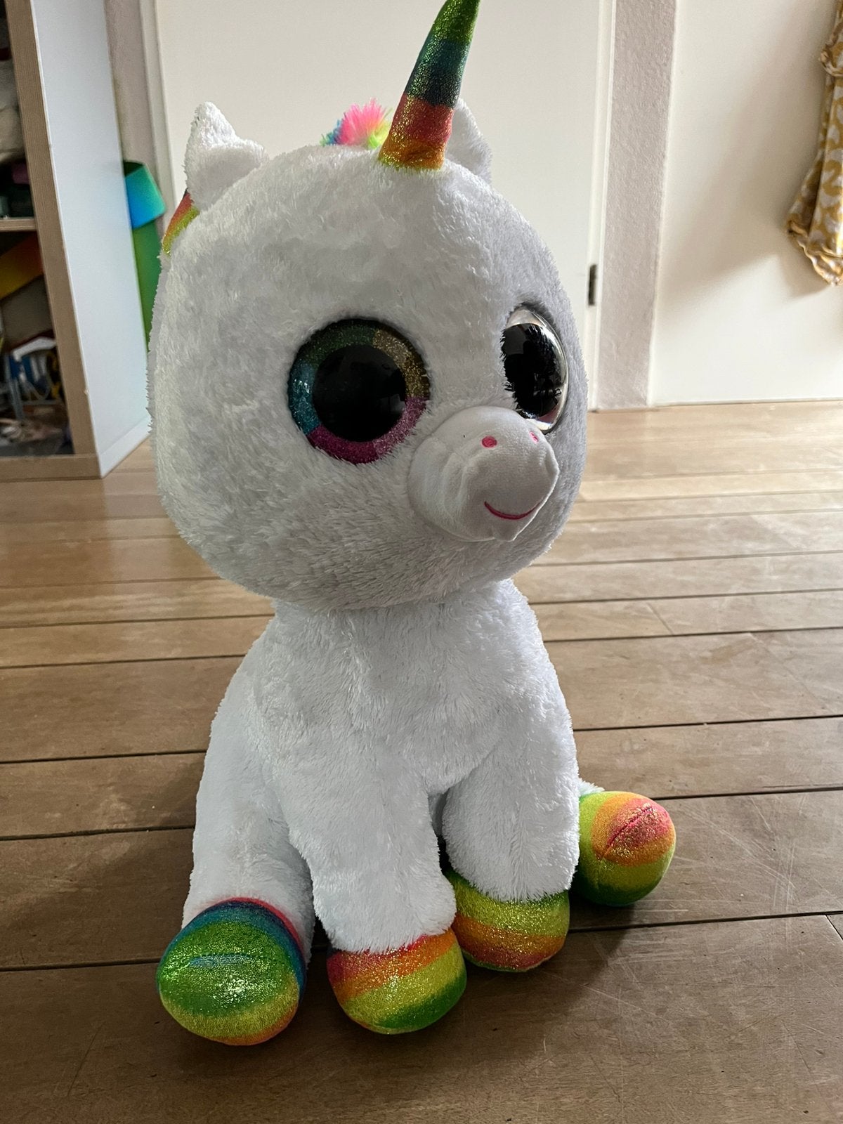 Mooie TY rainbow eenhoorn knuffel, Ophalen of Verzenden, Zo goed als nieuw, Overige typen