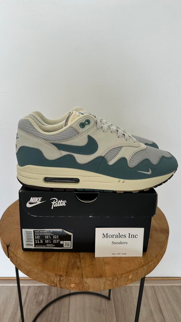 Nike Air Max 1 Patta Waves Noise Aqua (2021) EU 44 goed cond, Kleding | Heren, Ophalen of Verzenden, Zo goed als nieuw, Overige kleuren