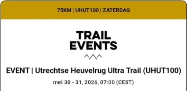 Startbewijs Ultra trail Leersum, Eén persoon
