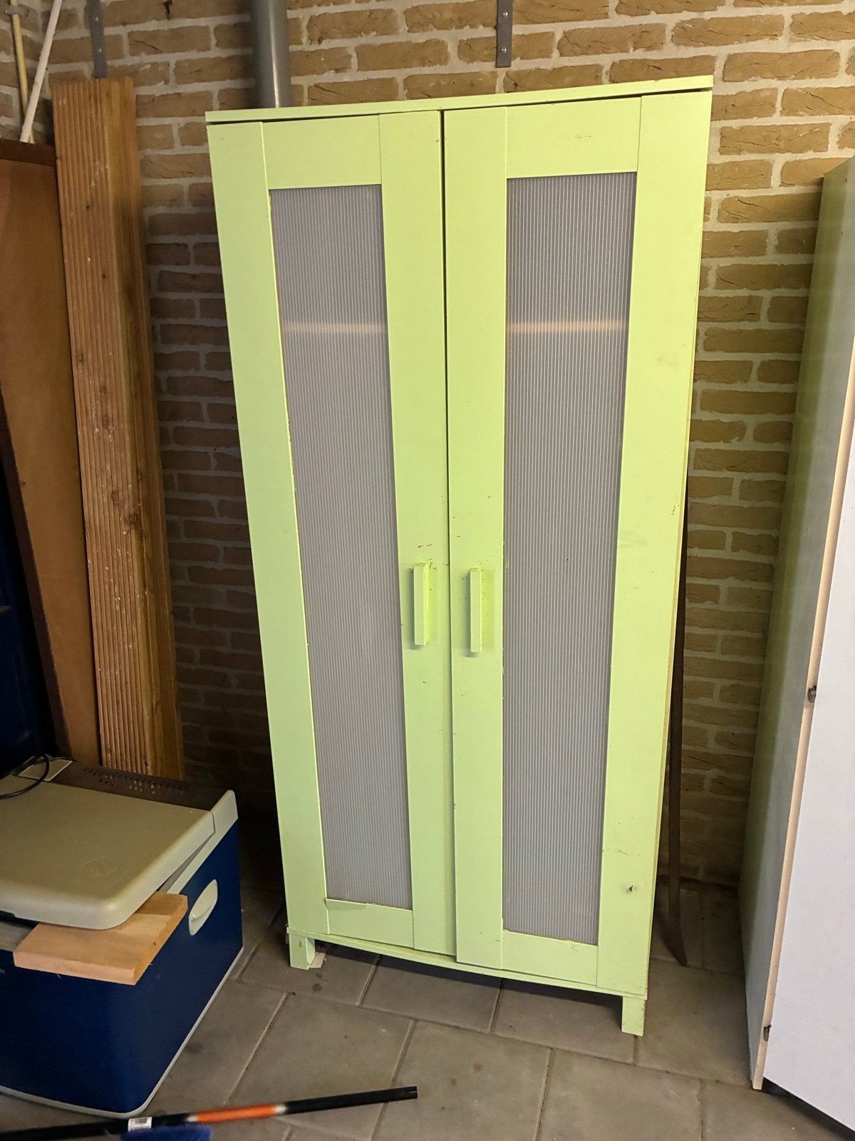 Kledingkast/Opbergkast voor garage of schuur, Ophalen, Gebruikt, 50 tot 100 cm, 150 tot 200 cm