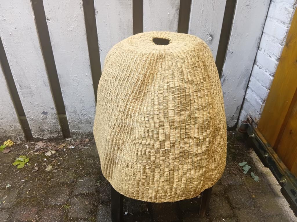 Lampenkap Bolga Ghana handgewevenl 38 cm, Ophalen of Verzenden, Nieuw, Rond