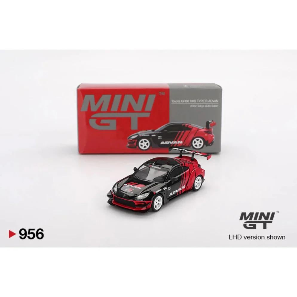 Toyota GR86 HKS Type R Advan van Mini Gt 1/64 nr. 956, Ophalen of Verzenden, Nieuw, Auto
