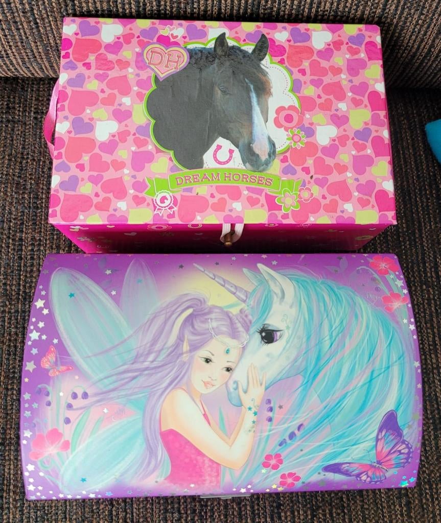 2 paardendoosjes sierraden kistjes jewelry boxes for kids, Ophalen of Verzenden
