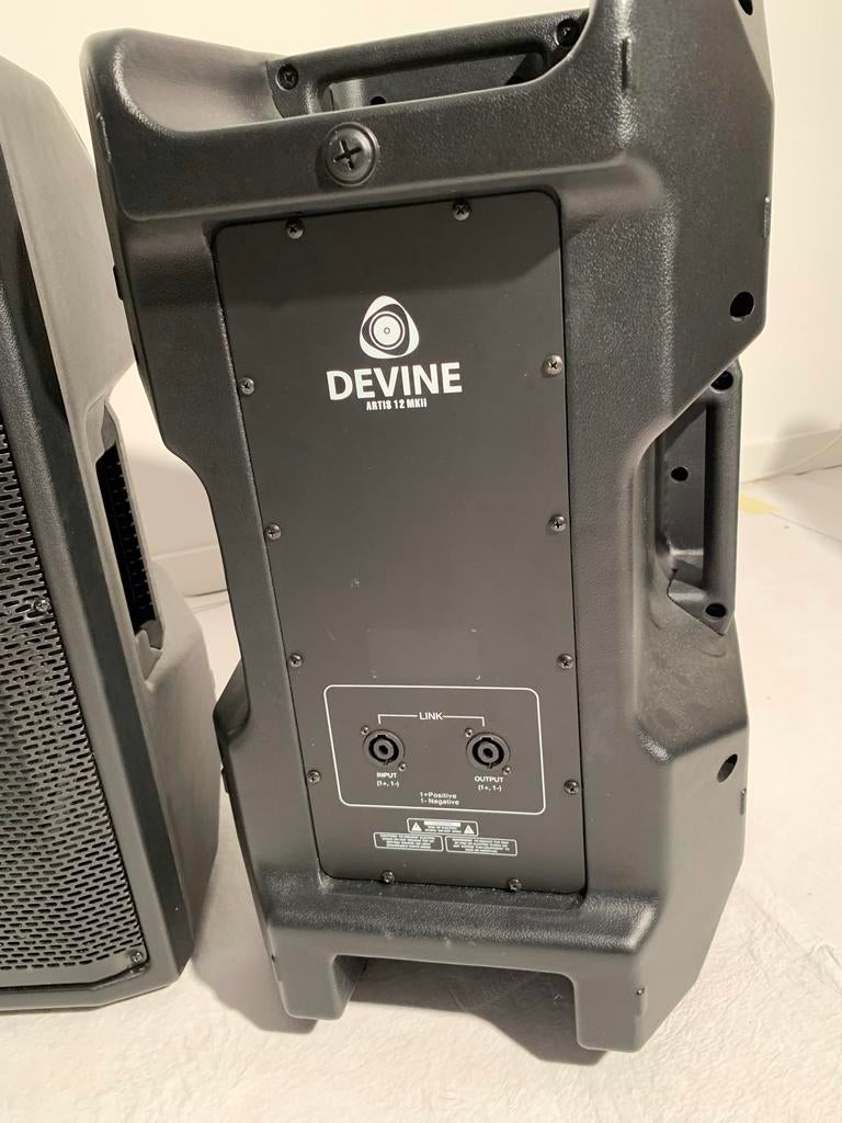 Devine Artis 12 MKII fullrange luidsprekers met covers, Overige merken, Ophalen of Verzenden, Zo goed als nieuw, 120 watt of meer
