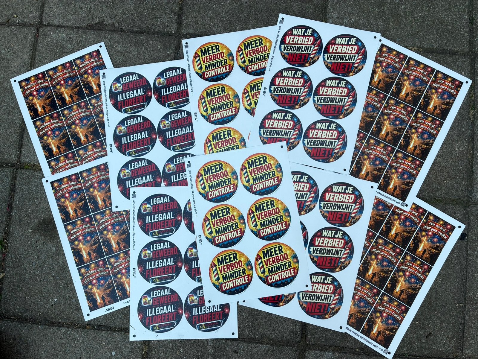 Anti vuurwerkverbod stickers, Verzenden, Zo goed als nieuw, Meerdere stickers