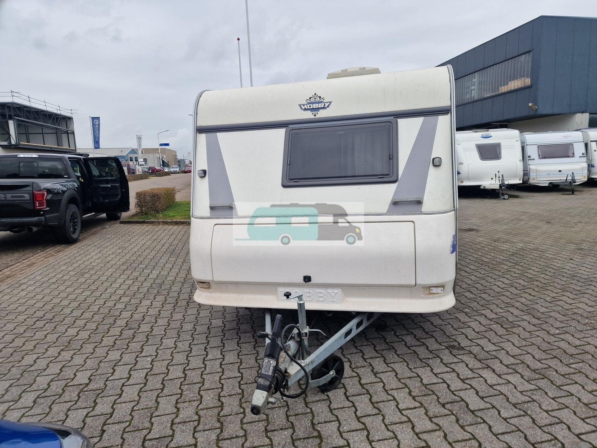 Hobby exclusive 440 Frans bed (bj 2000), Hobby, Bedrijf, Tot en met 3, Schokbreker