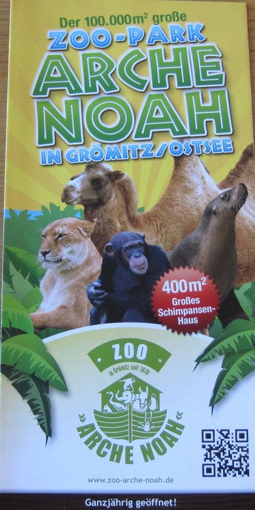 folder van het Zoo-park de Ark van Noah aan de Oostzee, Boeken, Ophalen of Verzenden, Zo goed als nieuw, Folder
