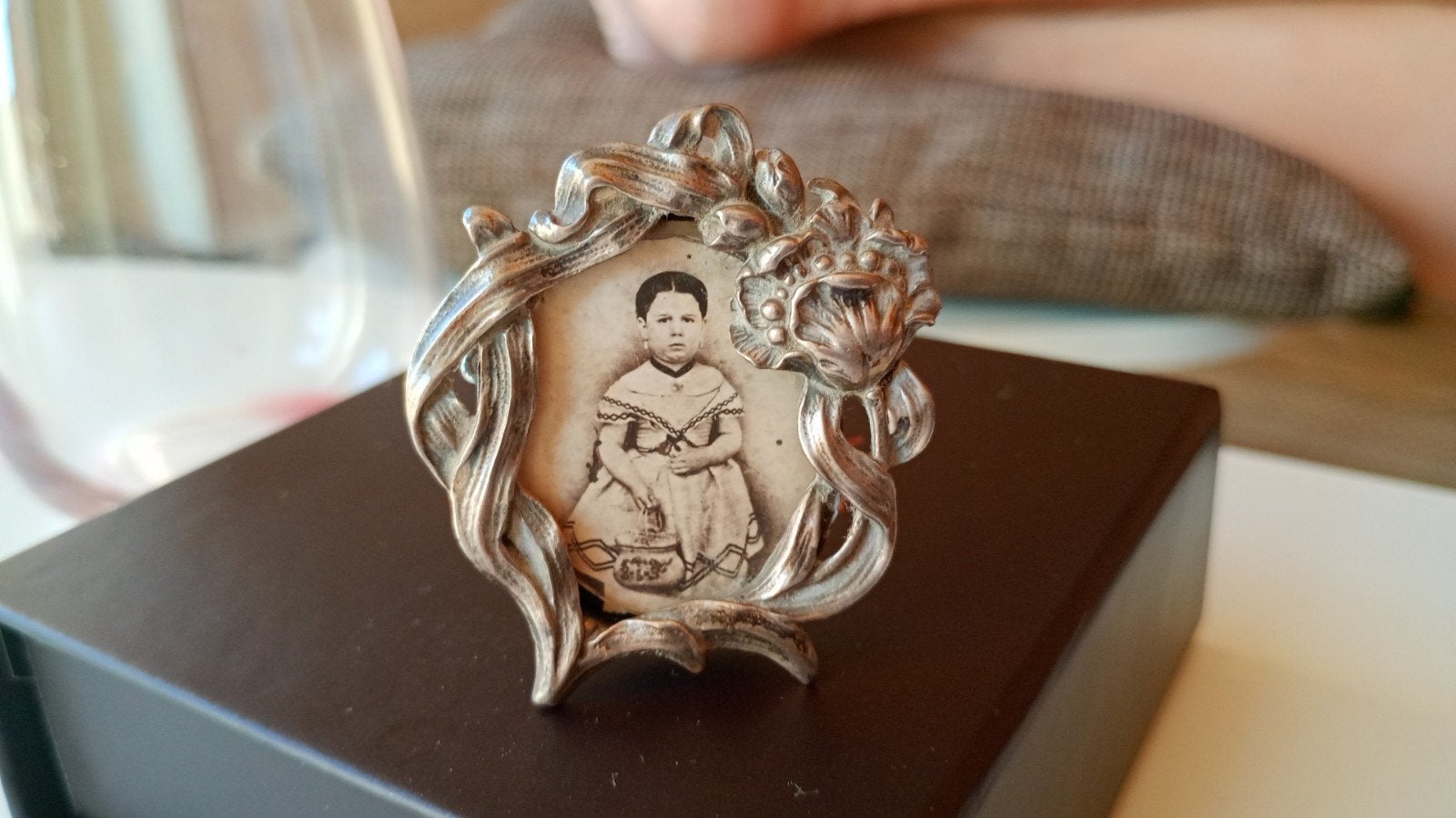 Zilveren Jugendstil Fotolijstje met Sierrand, Ophalen of Verzenden