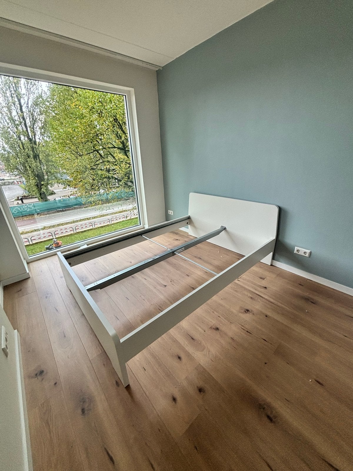 IKEA Bedframe Wit 140x200cm, Ophalen, Gebruikt, Wit, Tweepersoons