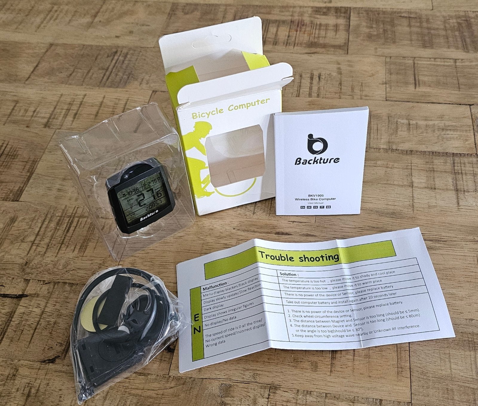 Backture Draadloze Fietscomputer (Compleet met toebehoren), Fietsen en Brommers, Fietsaccessoires | Fietscomputers, Ophalen of Verzenden