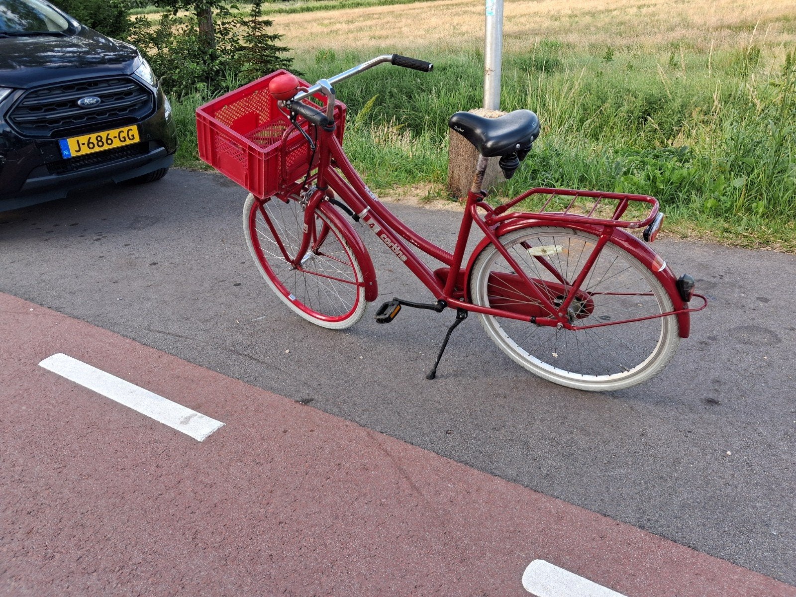 Te koop kinder oma fiets 26 inche wielen met terugtraprem, Minder dan 47 cm, Ophalen of Verzenden, Gebruikt