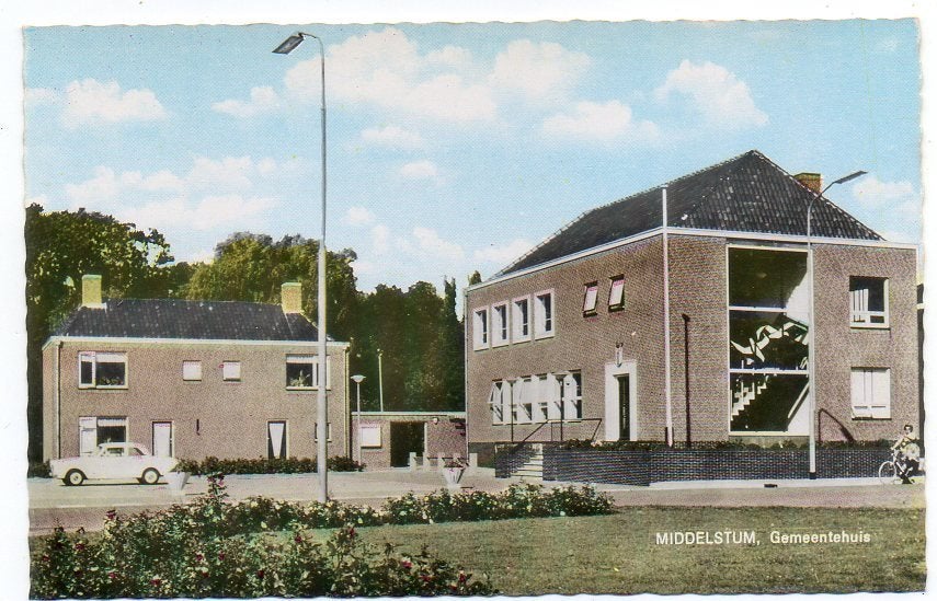 Middelstum Gemeentehuis 1964, Verzamelen, Ophalen of Verzenden, 1960 tot 1980, Ongelopen, Groningen