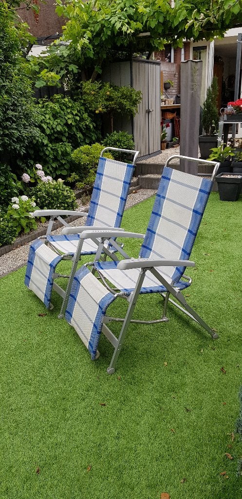 Verstelbare Dukdalf ligstoelen met voetsteun, Ophalen, Gebruikt, Campingstoel