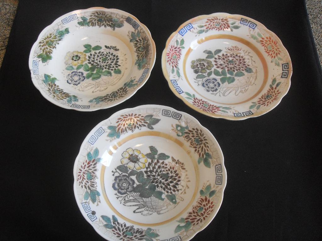 3 antieke chinoiserie bordjes nederlands, Ophalen of Verzenden