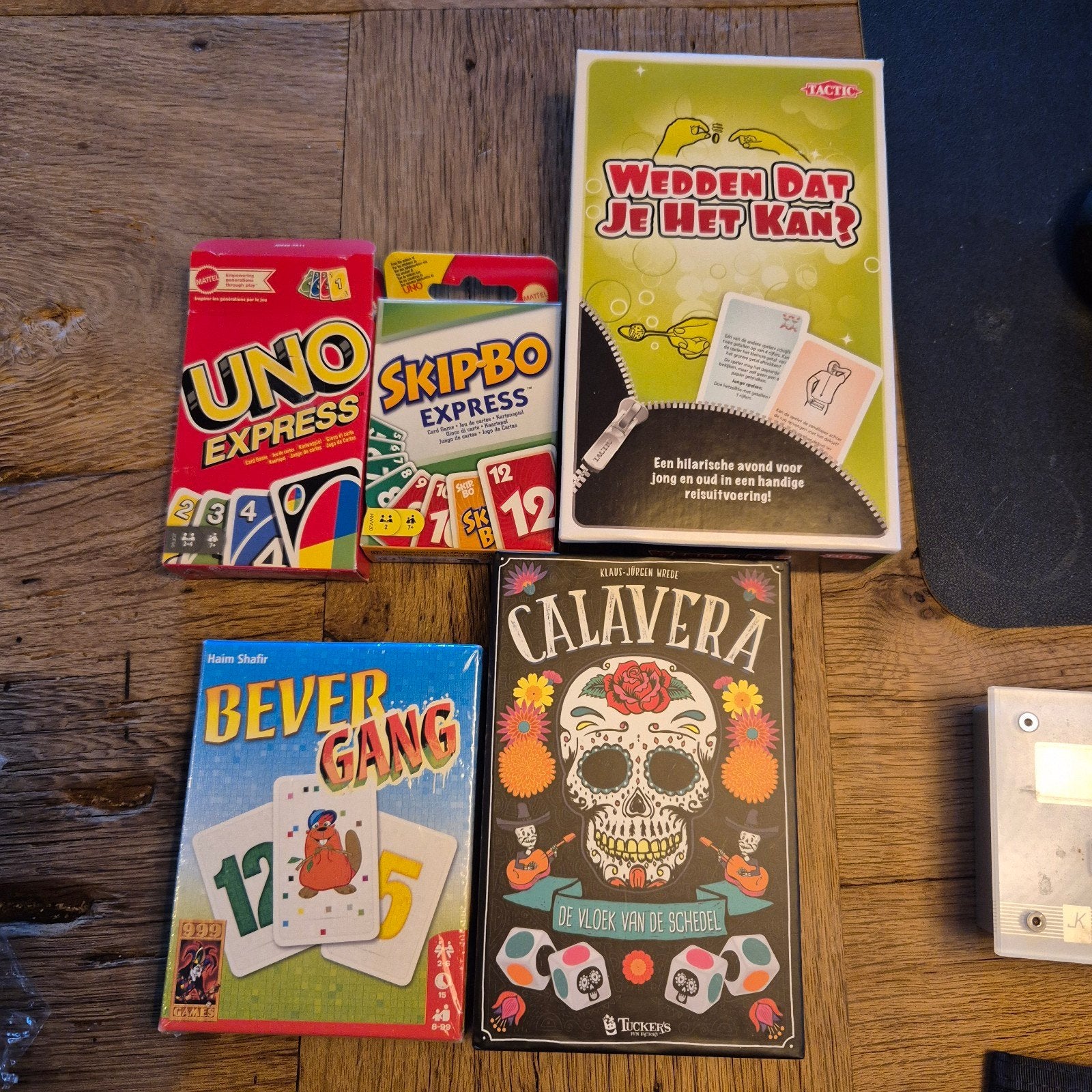 calavera/ skip bo / uno  spellen, Hobby en Vrije tijd, Ophalen of Verzenden, Zo goed als nieuw