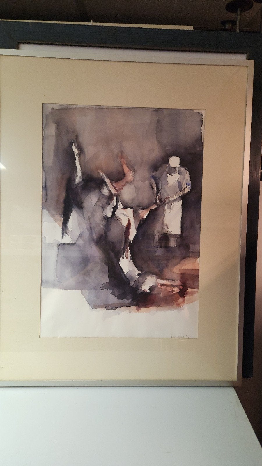 Aquarel '97 door Truus van der Made - Dansers en Chef, Antiek en Kunst, Ophalen