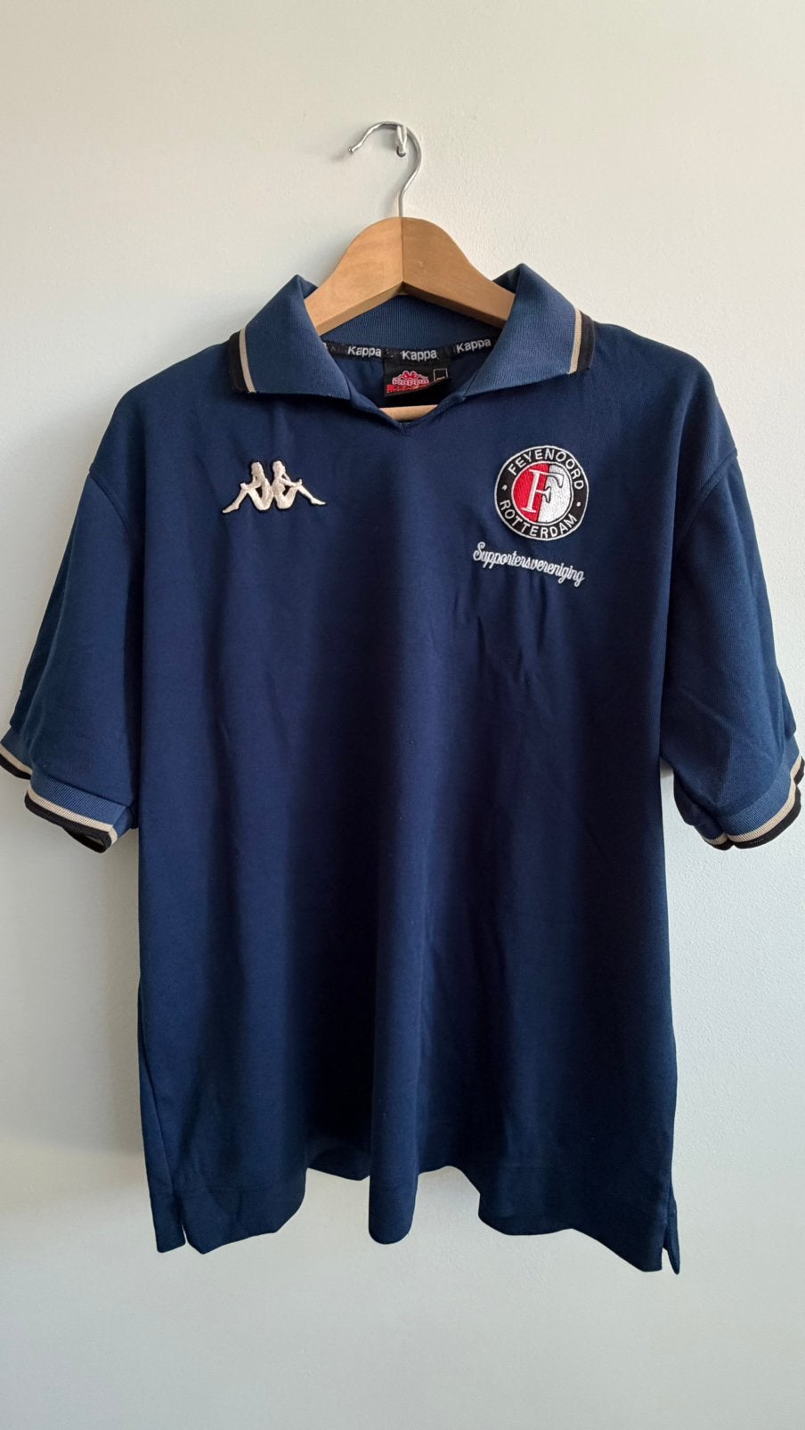 Vintage Kappa Feyenoord Promotieteam Polo maat L (2001/2002), Verzamelen, Sportartikelen en Voetbal, Ophalen of Verzenden, Zo goed als nieuw