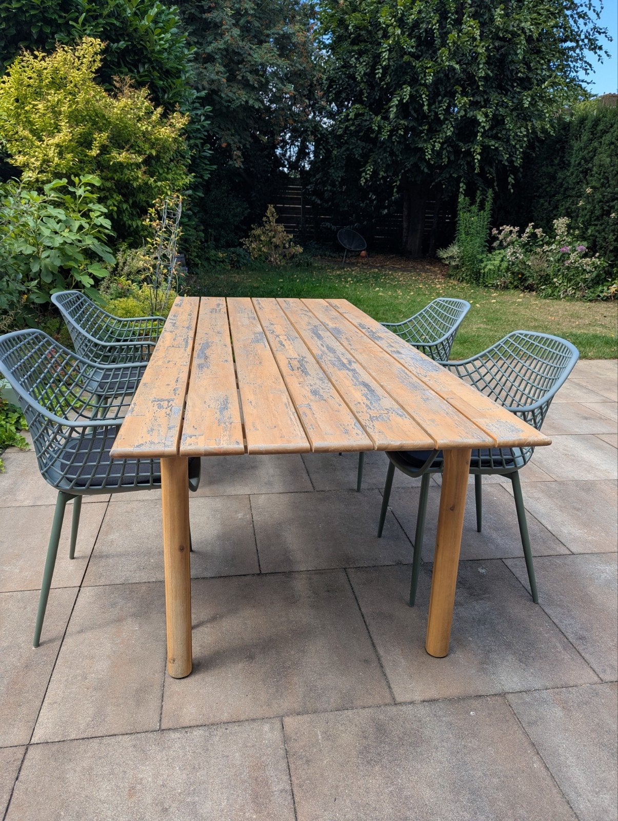 Tuintafel Karwei Finn (acaciahout) met 4 kuipstoelen, Ophalen