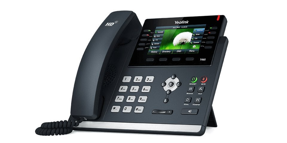 2x Yealink T46S VoIP Telefoon met Adapter, Telecommunicatie, Ophalen of Verzenden, Gebruikt, 2 handsets