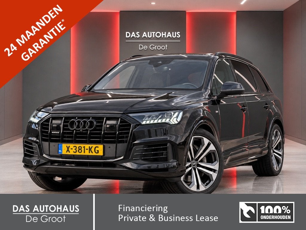 Audi Q7 55 TFSI e Quattro S line 380pk | ACC | Luchtvering |, Auto's, Gebruikt, 2995 cc, Zwart, Bedrijf