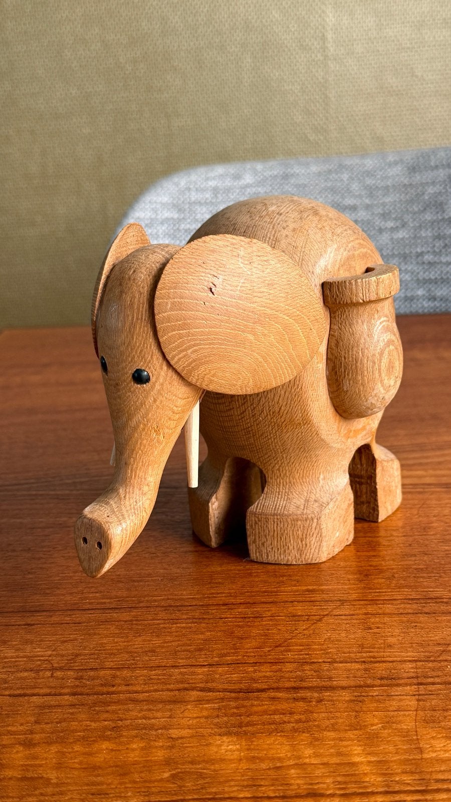 Vintage Houten Olifant - Scandinavisch Design, Ophalen of Verzenden
