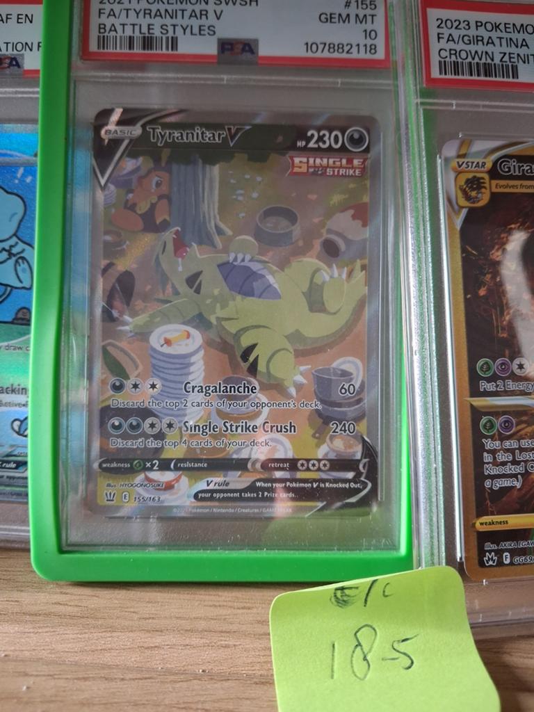 Tyranitar V (Full Art) PSA 10 - Battle Styles Pokémon Kaart, Ophalen of Verzenden, Nieuw, Losse kaart