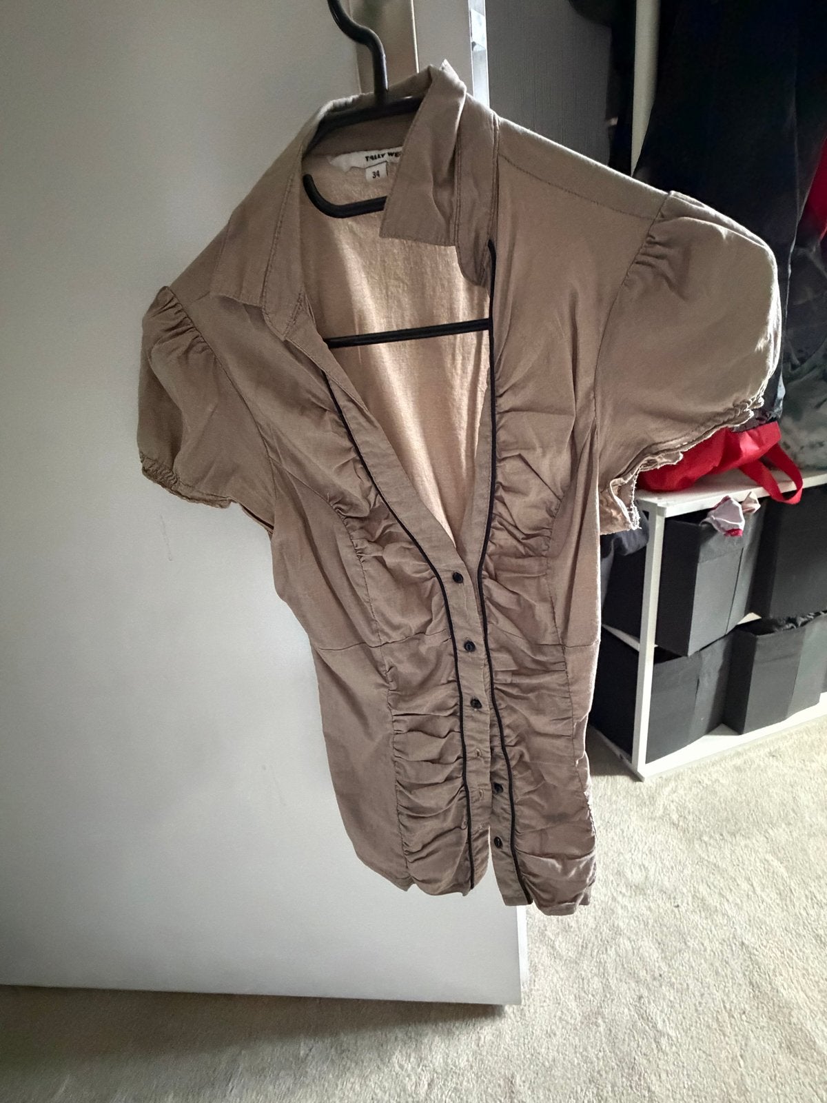 Tally Weijl Blouse Maat 34 (XS) - Beige, Beige, Ophalen of Verzenden, Korte mouw, Maat 34 (XS) of kleiner