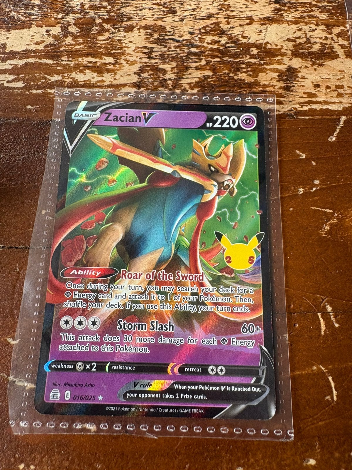 ZacianV pokemonkaart, Ophalen of Verzenden, Gebruikt, Losse kaart