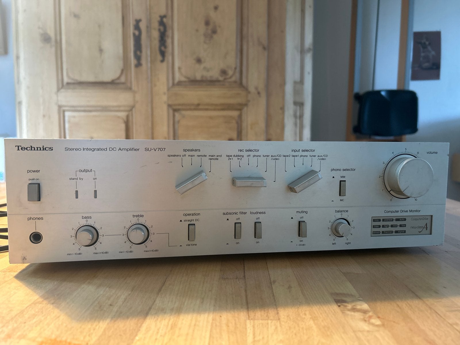 Technics SU-V707 Stereo Geïntegreerde DC Versterker, Ophalen, Gebruikt, Stereo, 60 tot 120 watt