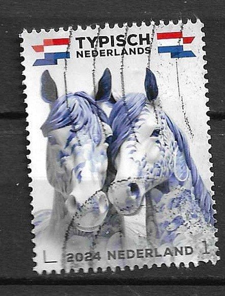 Typisch Nederlands Postzegel 2024 - Delfts Blauw Paarden, Ophalen of Verzenden, Na 1940, Gestempeld