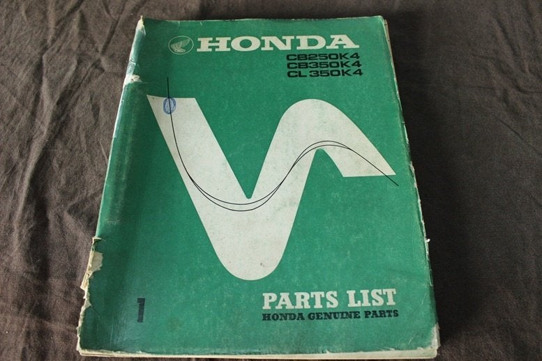 Honda CB250 CB350 CL350 K4 twins 1972 motorcycle parts list, Ophalen of Verzenden, Honda