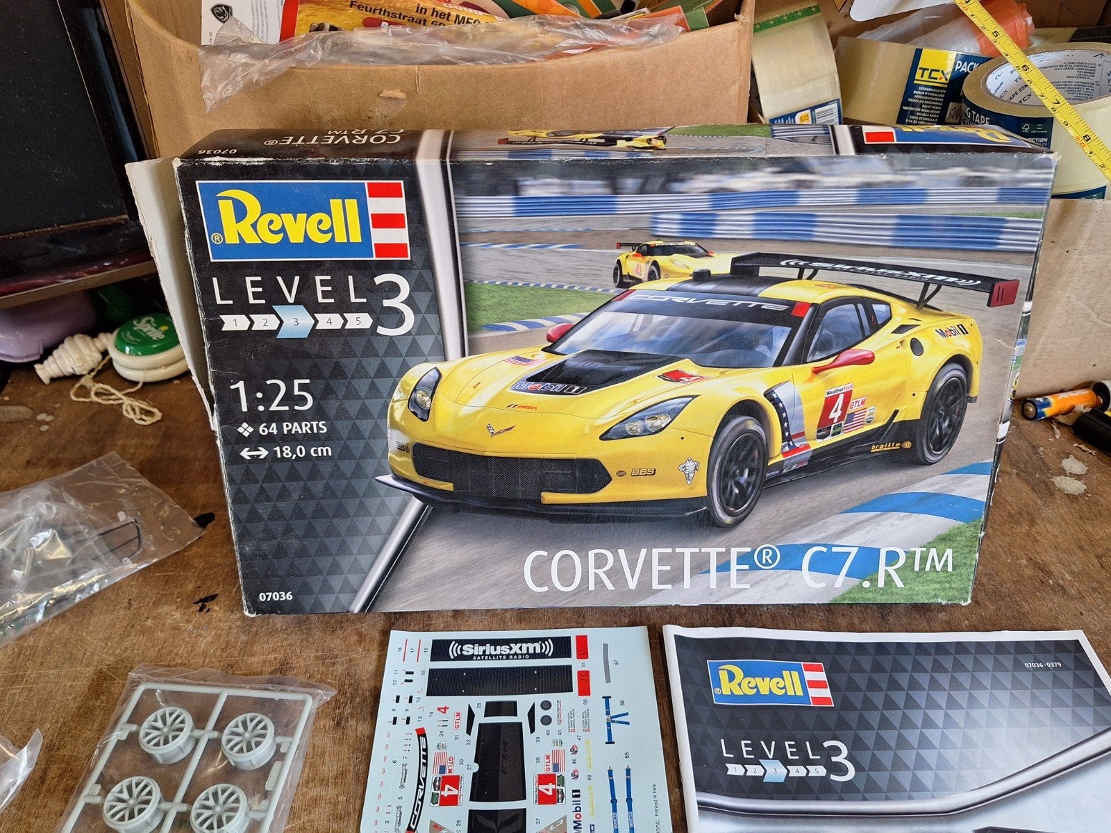 Oud Revell bouwmodel 1:25 Corvette C7.R nieuw in doos, Auto, Revell, Groter dan 1:32, Nieuw