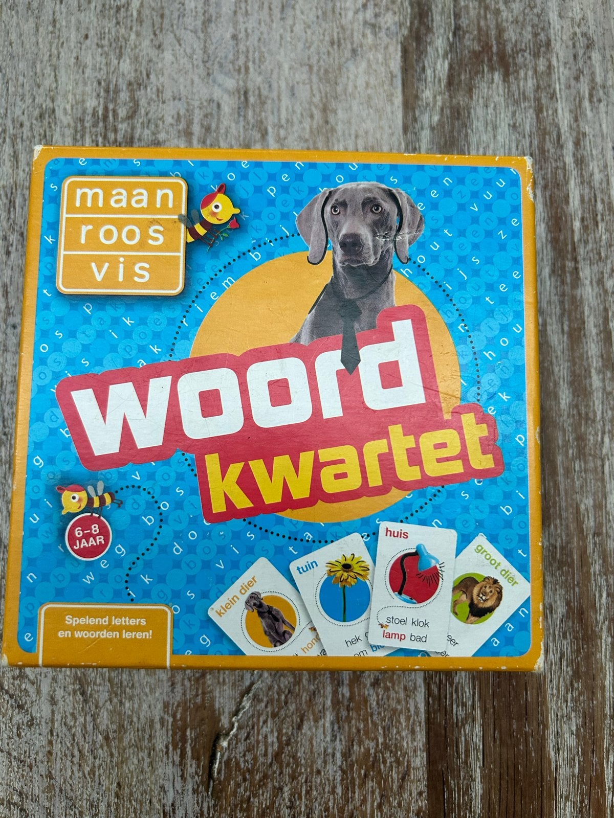Maan Roos Vis Woordkwartet - Spelend letters en woorden lere, Ophalen of Verzenden, Gebruikt, Taal en Lezen
