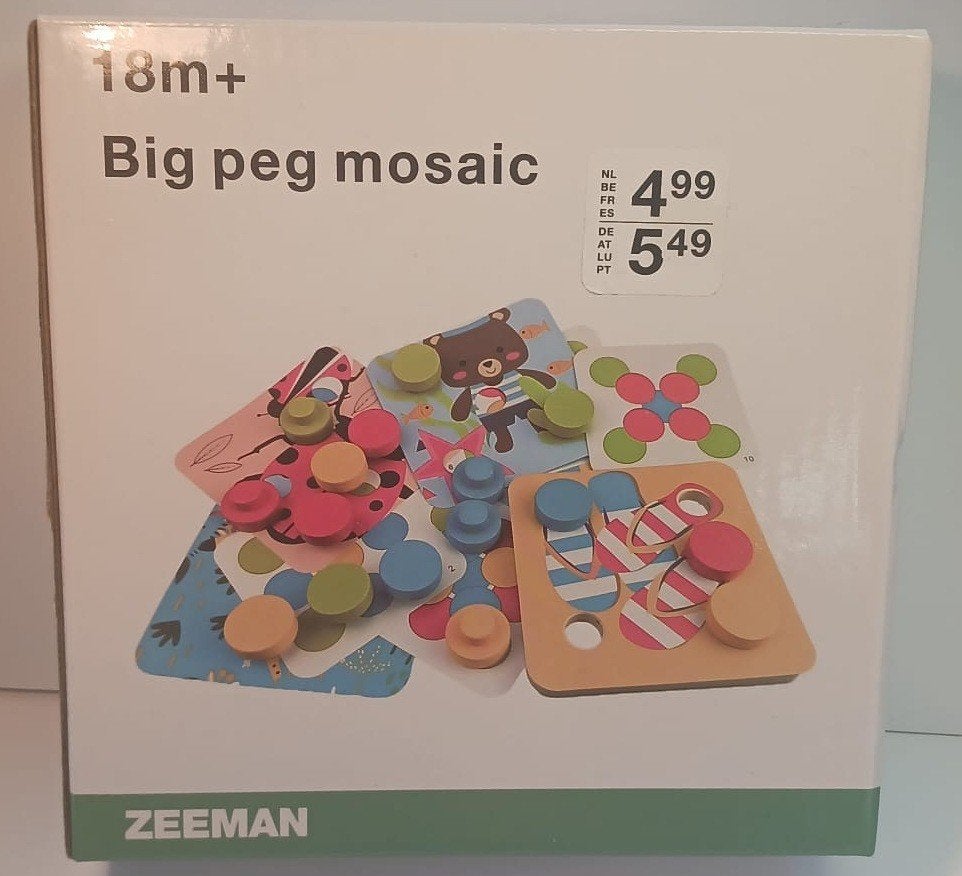 Big peg mosaic  1 gekleurde blokken 2 pastelkleurige blokken, Ophalen of Verzenden, Nieuw, Overige typen