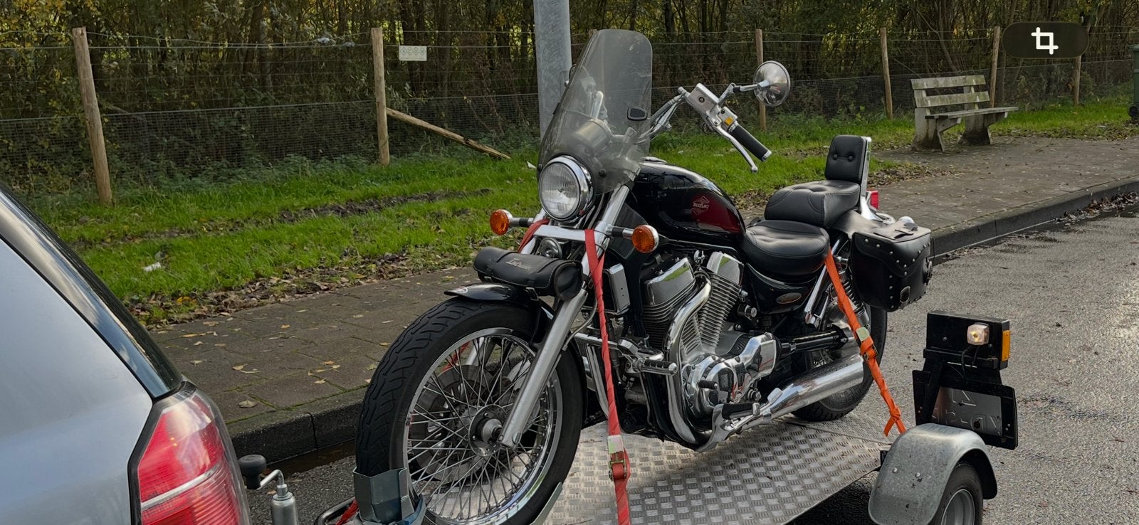 Leren zadeltassen windscherm gereedschapsrol Suzuki Intruder, Ophalen of Verzenden, Gebruikt