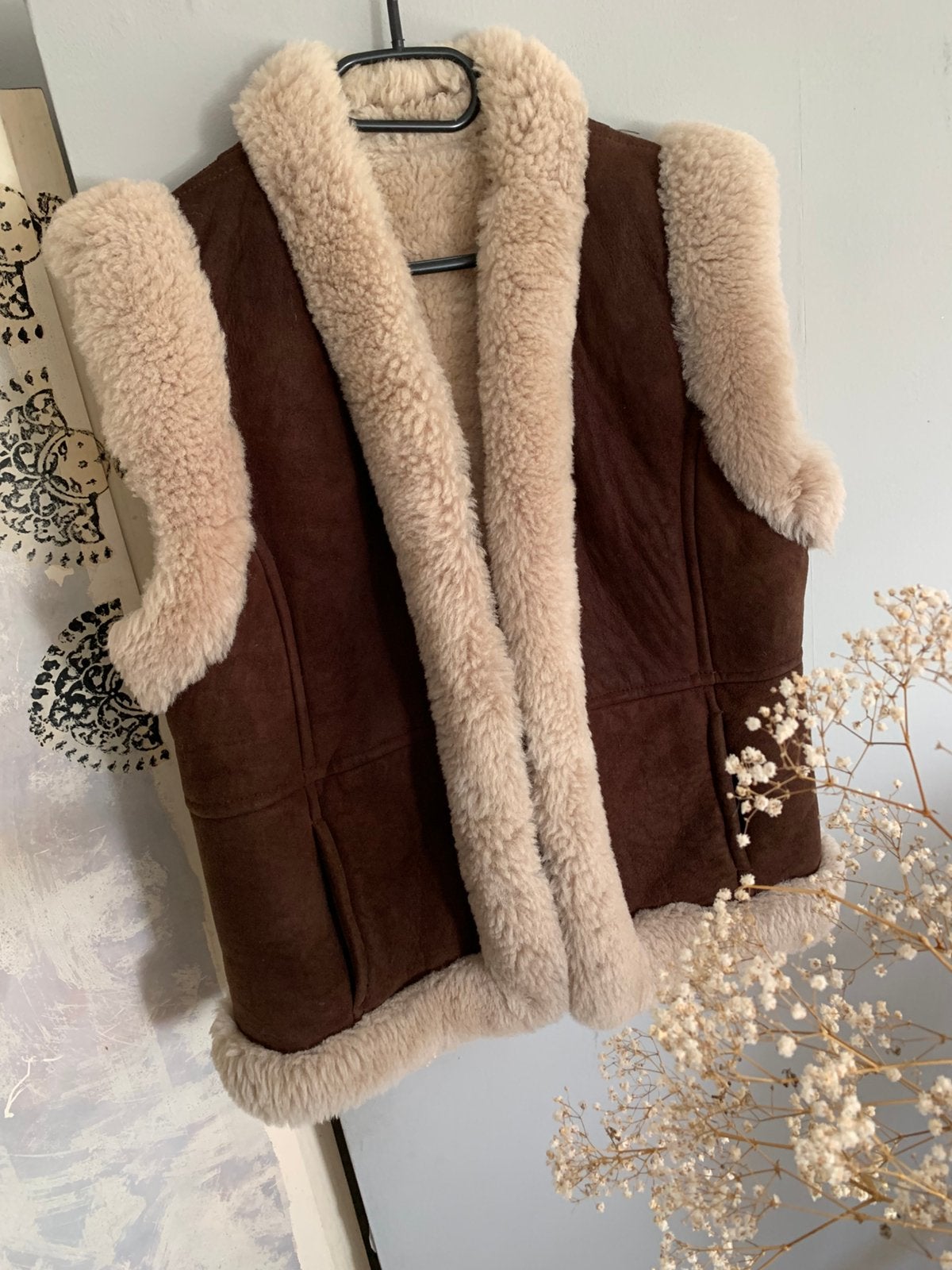 Vintage afghan waistcoat L bohemian gilet schapenvacht, Kleding | Dames, Bodywarmers, -, Maat 42/44 (L), Ophalen of Verzenden