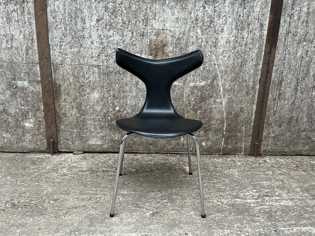 OPRUIMING!!! Annabella kantinestoel | Zwart leer, Zwart, Nieuw, Ophalen of Verzenden, Vijf, Zes of meer stoelen
