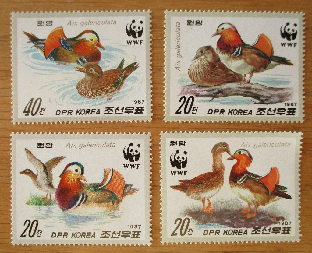 Noord-Korea, WWF serie Mandarijneend, Verzenden, Dier of Natuur
