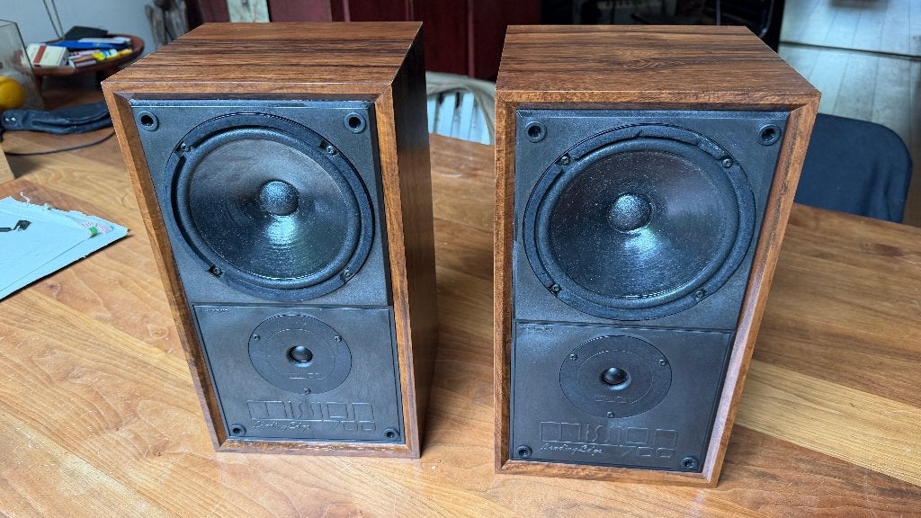 HiFi Mission 700 speakers (vintage), Gebruikt, 60 tot 120 watt, Boekenplank luidspreker, Ophalen