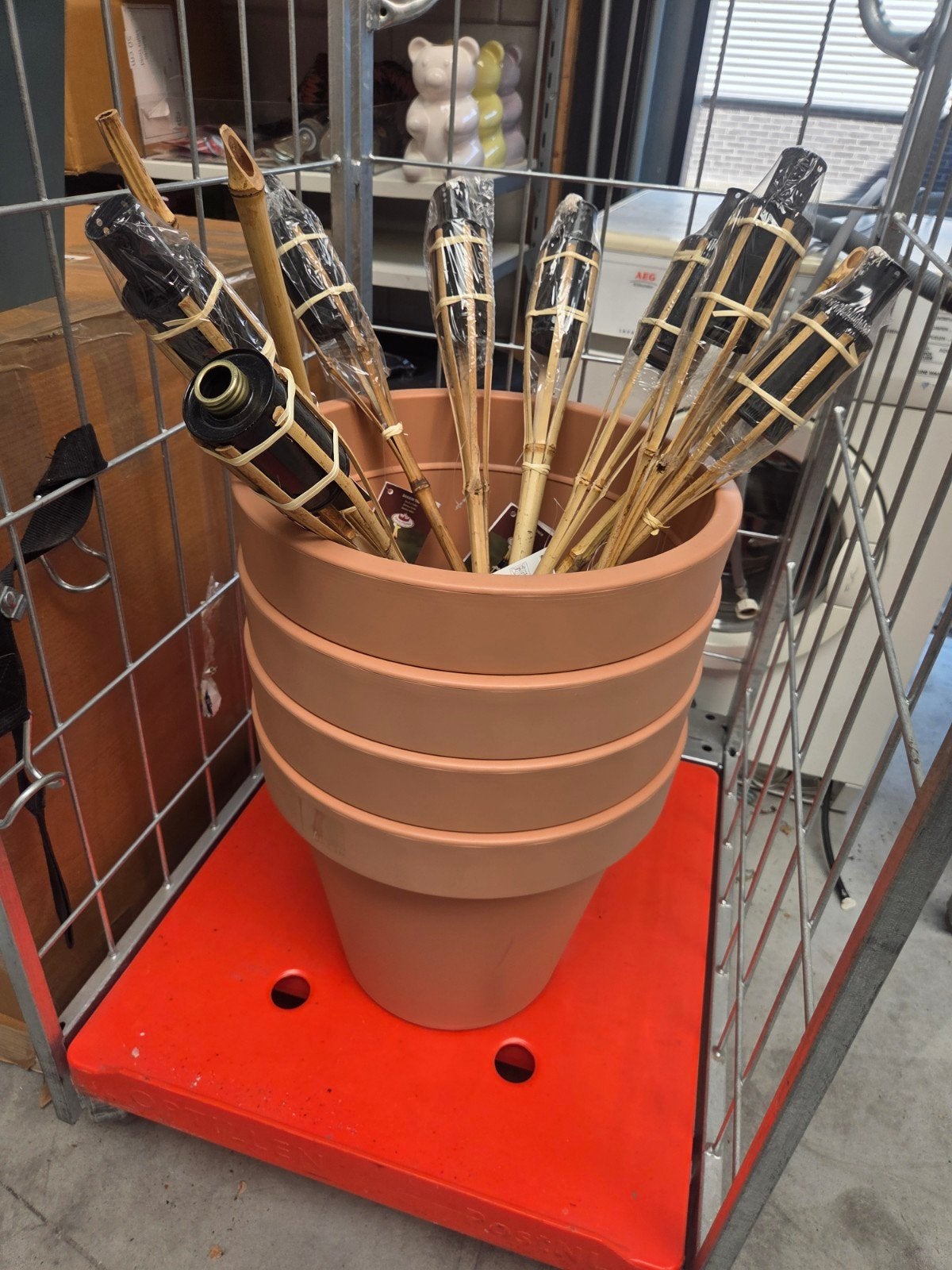 Plastic terracotte potten 40 cm fakkels van Esschert Design., Tuin en Terras, Ophalen of Verzenden, Nieuw