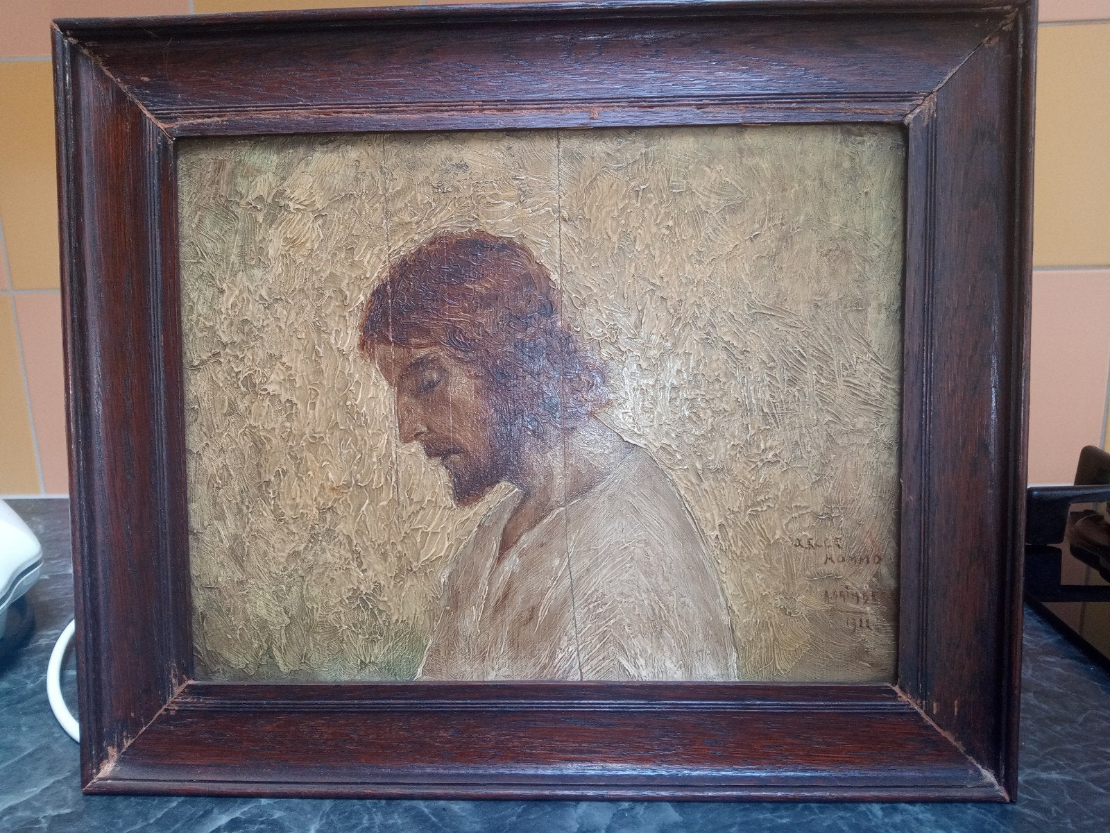 Antiek schilderij Ecce Homo, gesigneerd A. Grisse 1922, Ophalen of Verzenden